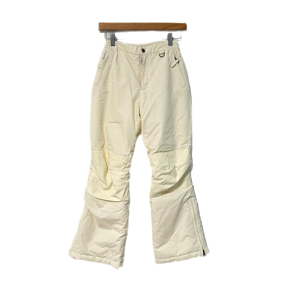 Lands' End Kids Waterproof Insulated Iron Knee Snow Pants Cream 12S Grow Along